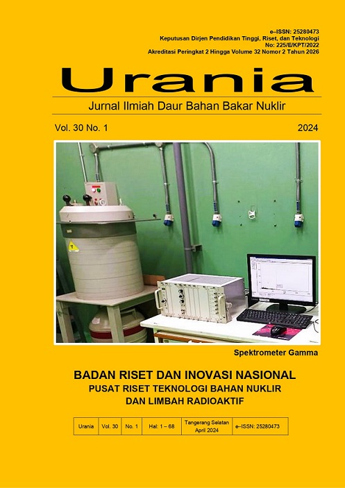 					View Vol. 30 No. 1 (2024): Urania: Jurnal Ilmiah Daur Bahan Bakar Nuklir
				