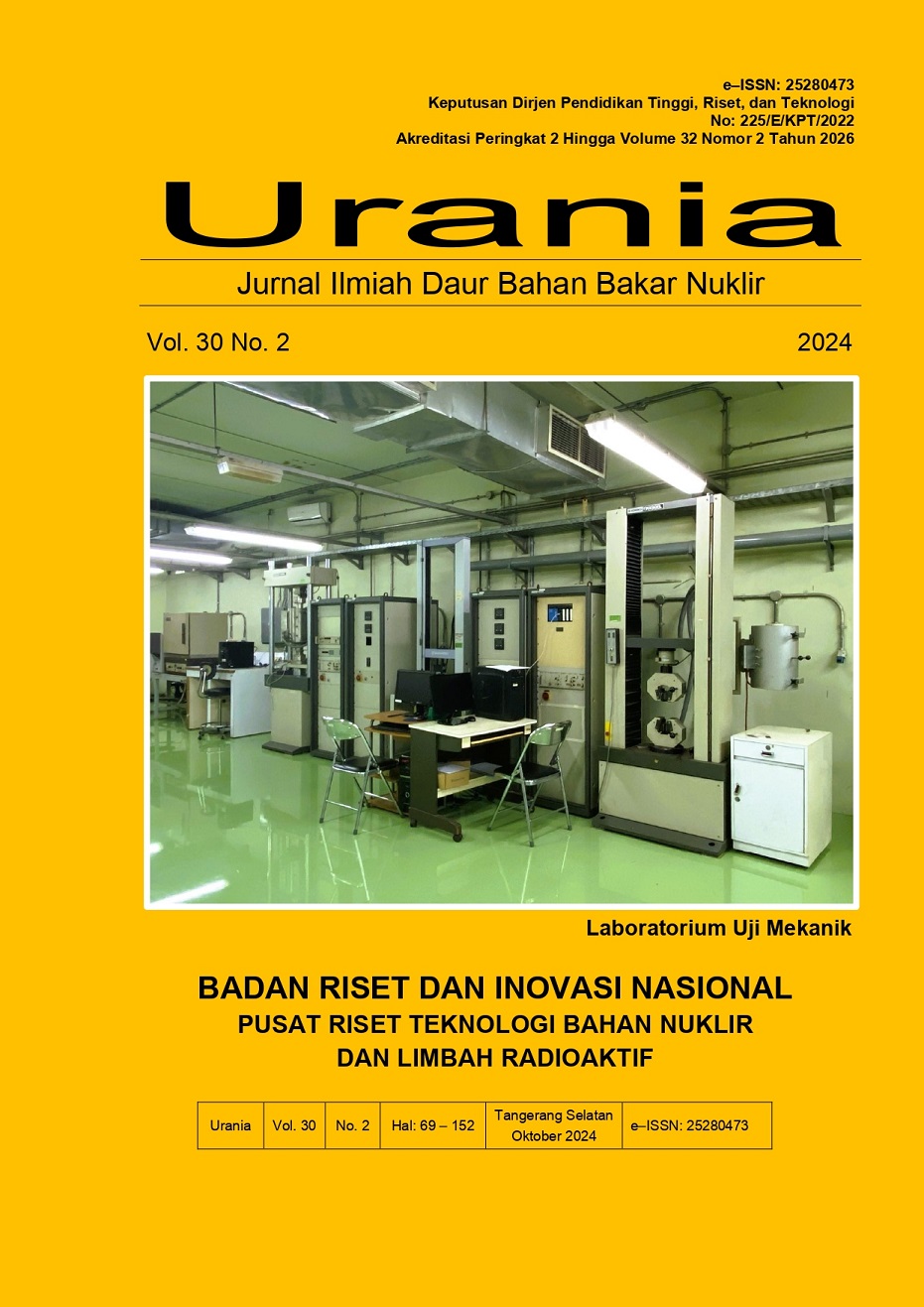 					View Vol. 30 No. 2 (2024): Urania : Jurnal Ilmiah Daur Bahan Bakar Nuklir
				