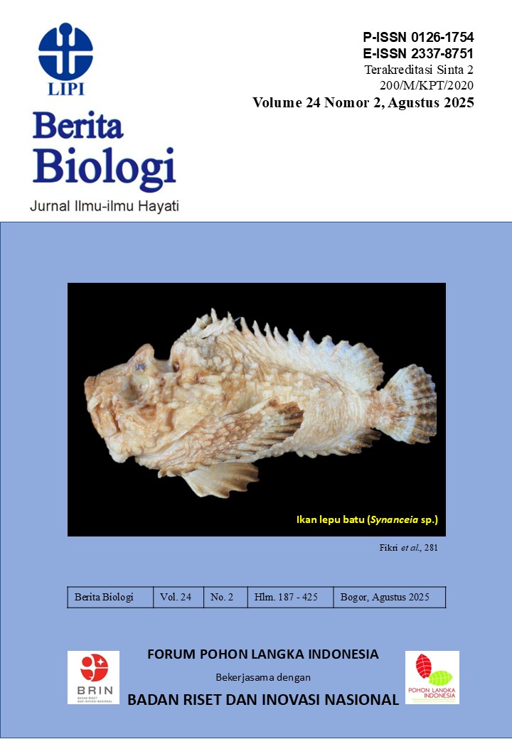 					View Vol. 24 No. 2 (2025): Berita Biologi
				