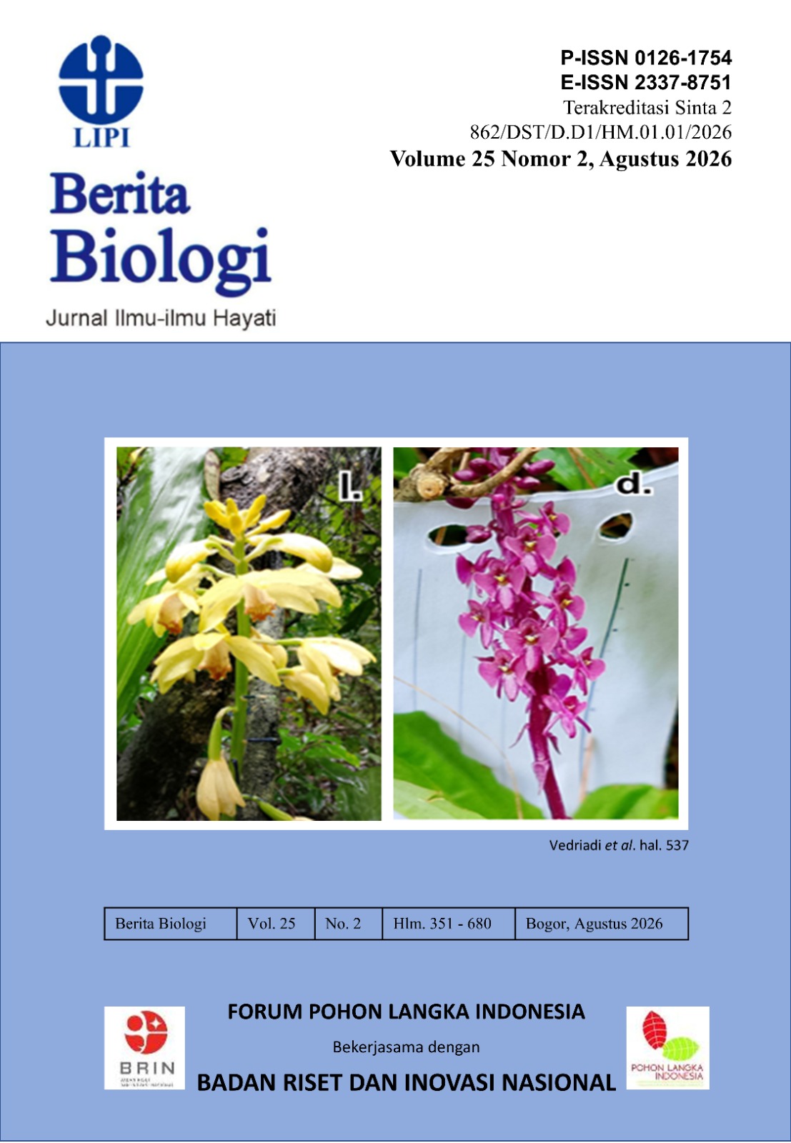 					View Vol. 25 No. 2 (2026): Berita Biologi
				