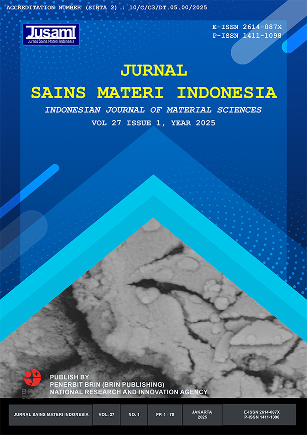 					View Vol. 27 No. 1 (2025): Jurnal Sains dan Materi Indonesia
				