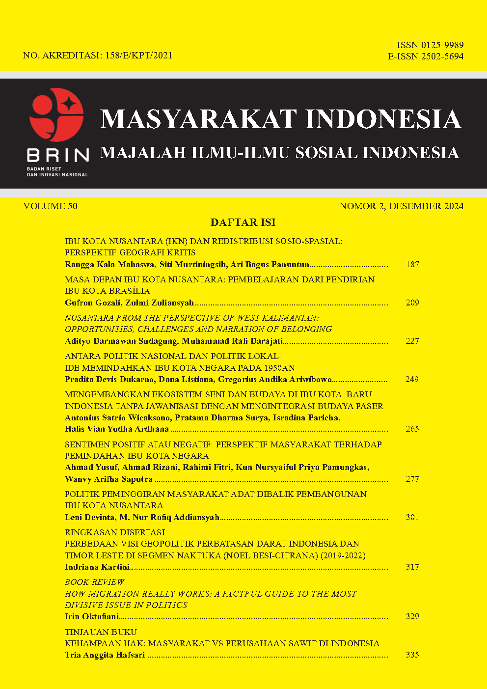 					View Vol. 50 No. 2 (2024): Masyarakat Indonesia
				