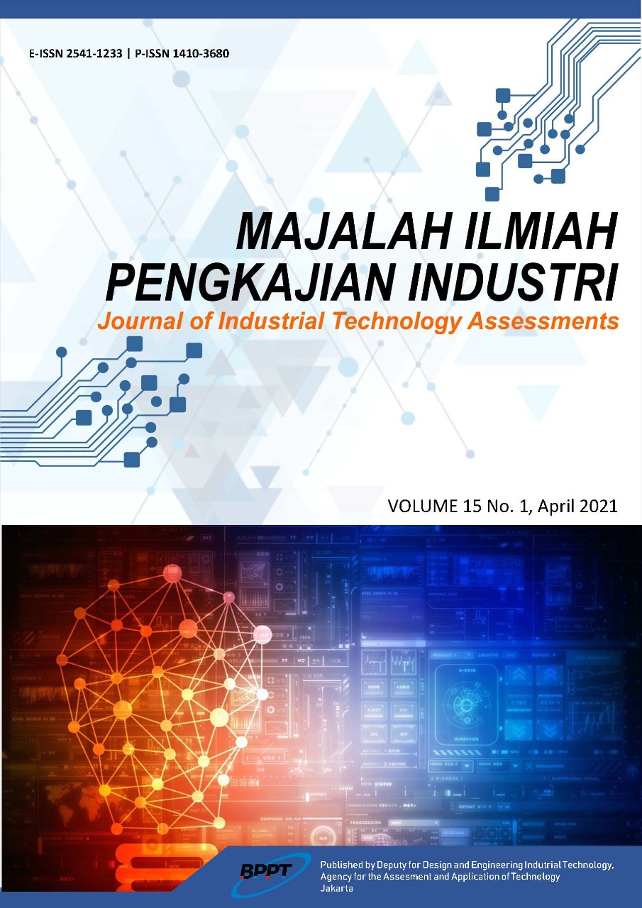 					View Vol. 15 No. 1 (2021): Majalah Ilmiah Pengkajian Industri; Journal of Industrial Research and Innovation
				