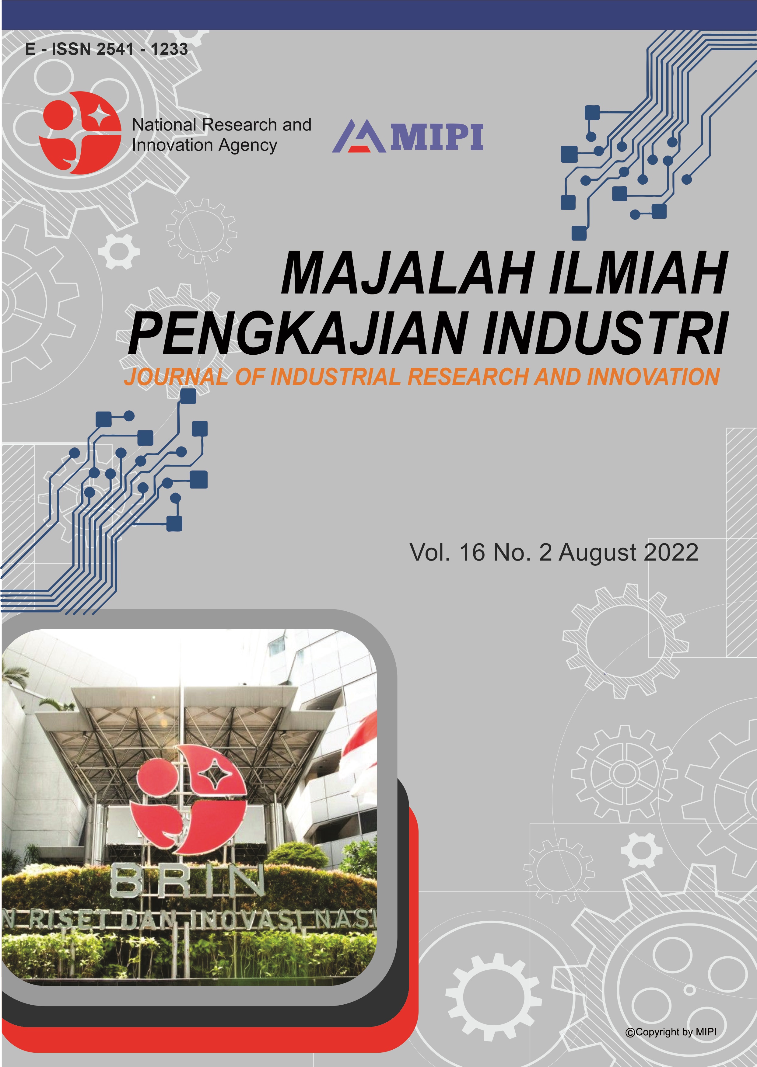 					View Vol. 16 No. 2 (2022): Majalah Ilmiah Pengkajian Industri; Journal of Industrial Research and Innovation
				